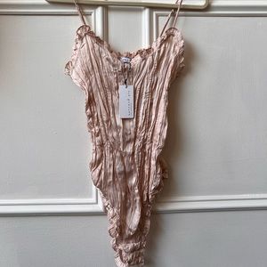 NWT - Crinkle Silk Body Suit